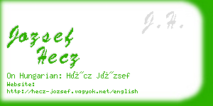 jozsef hecz business card